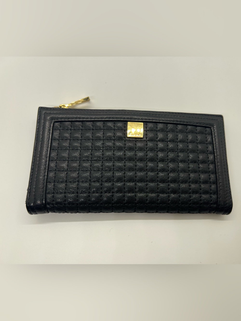 Lodis Black Leather Quilted Wallet